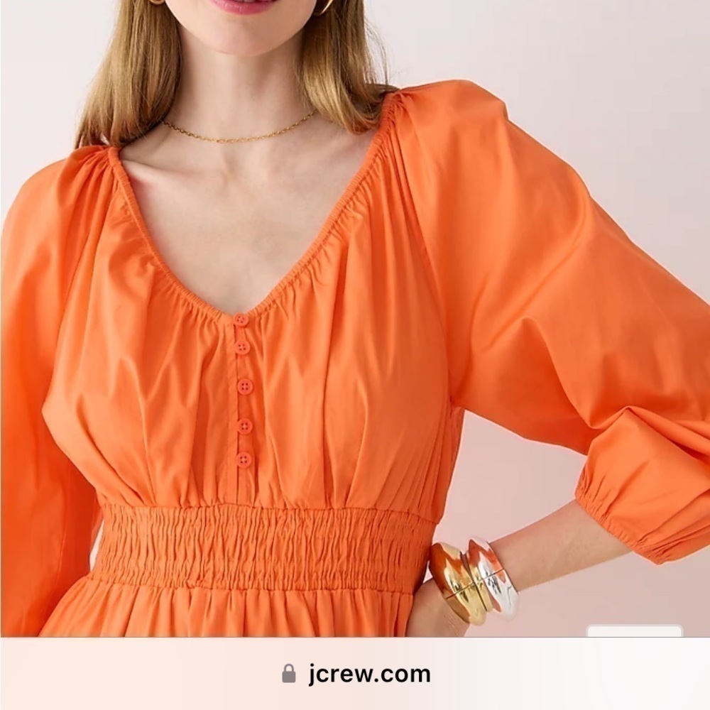 New - J Crew retail store white poplin dress with pockets - Picture 5 of 7